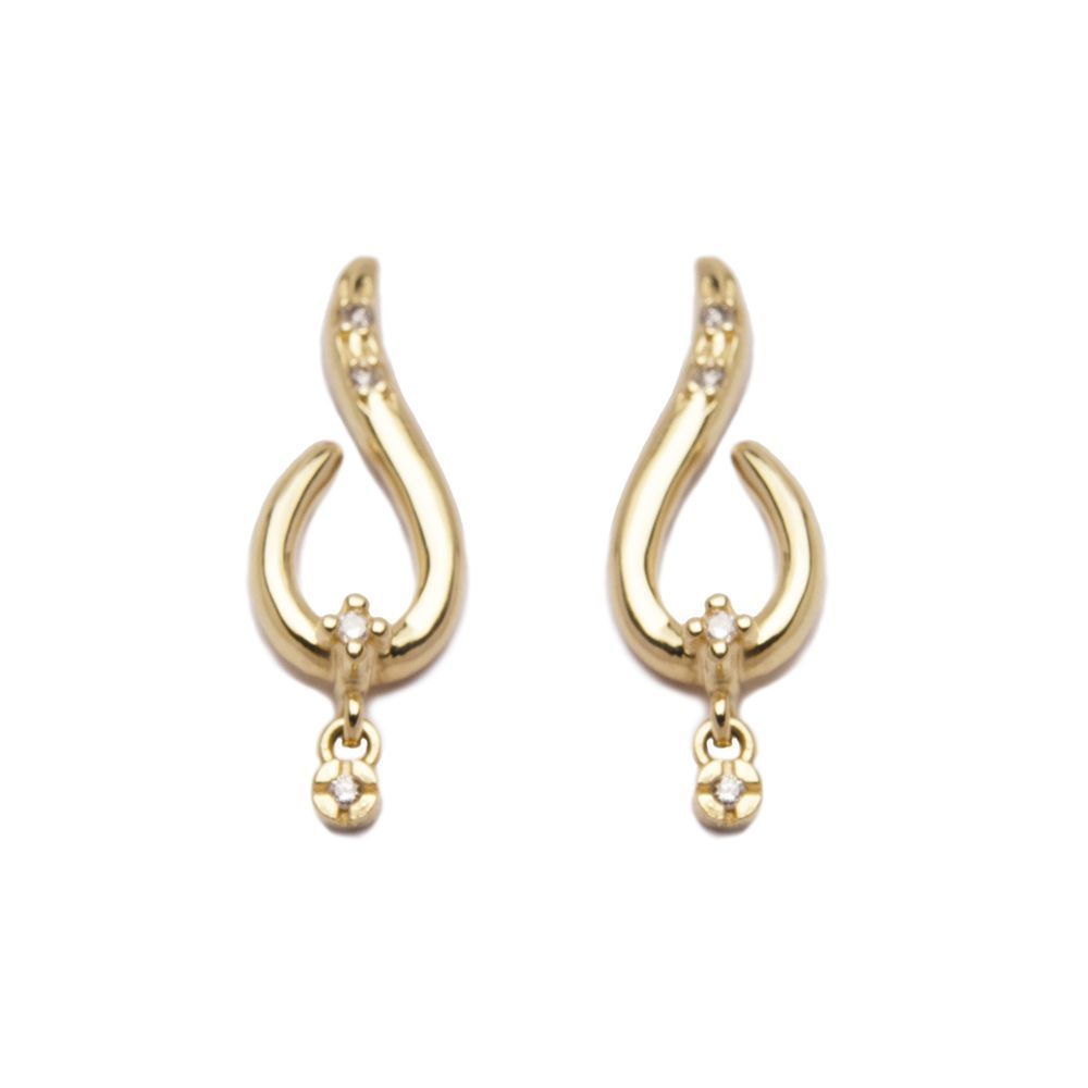 Brinco Gota com Brilhantes em Ouro 18 Kilates - 22850